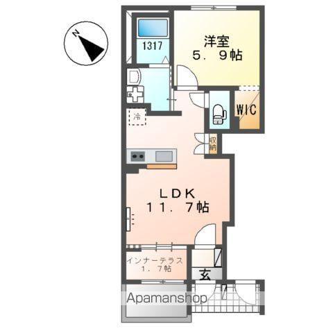サクラテラス(1LDK/1階)の間取り写真