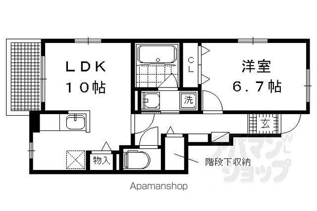 浄雲クワトロ(1LDK/1階)の間取り写真