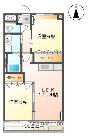 パークフィールド緑ヶ丘(2LDK/2階)の間取り写真