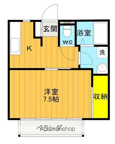 万世ハイツ(1K/1階)の間取り写真