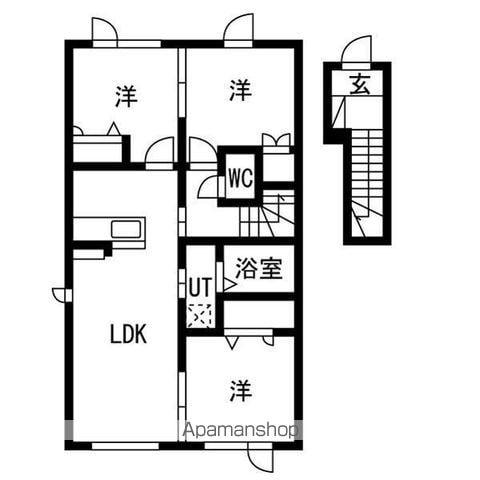 ひばりヶ丘レジデンスB棟(3LDK/2階)の間取り写真