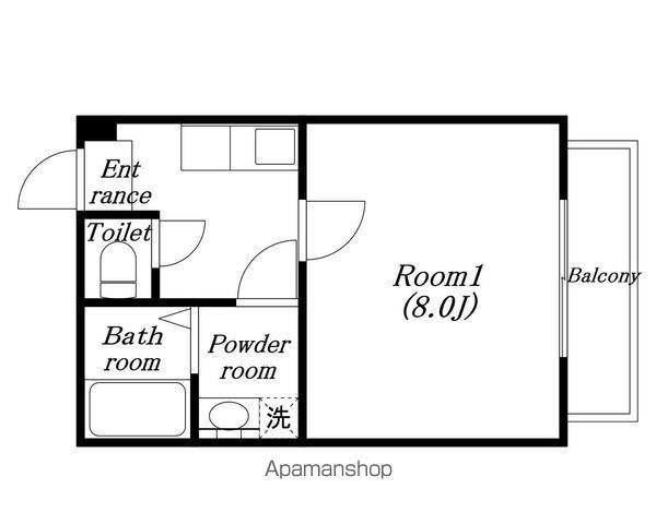 ヴィクトリーⅢ(1K/2階)の間取り写真