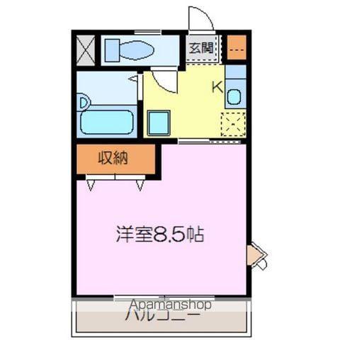 フォーリスト(1K/1階)の間取り写真