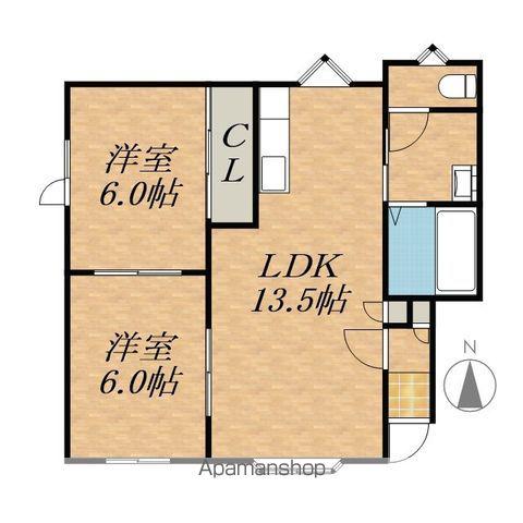 PUREハイム(2LDK/2階)の間取り写真