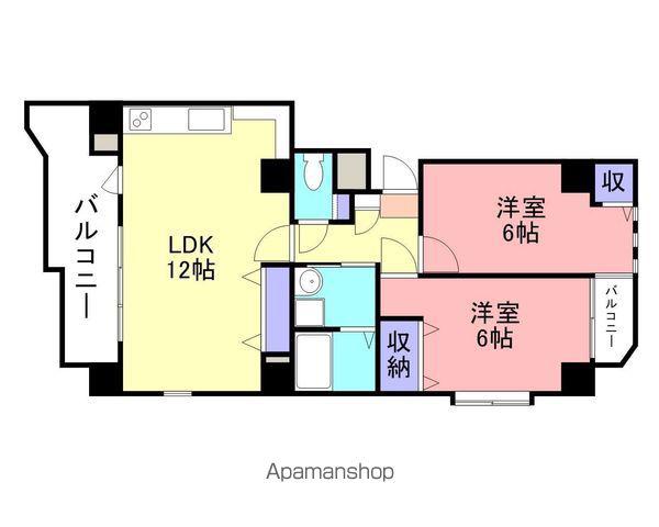 シティメディアⅣ(2LDK/6階)の間取り写真