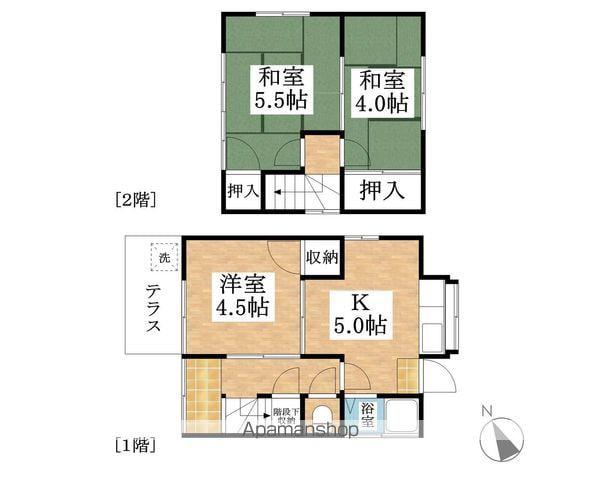 名鉄犬山線 江南駅(愛知) 徒歩20分 2階建 築52年(3K)の間取り写真