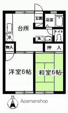 パレーシャル沖A・B(2DK/1階)の間取り写真