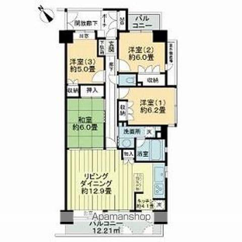 野村ステイツ河原町ガーデンスクエア(4LDK/4階)の間取り写真