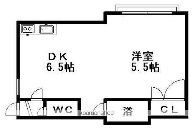 スカイパーク円山(1DK/3階)の間取り写真