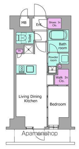 レジディア高田馬場(1LDK/3階)の間取り写真