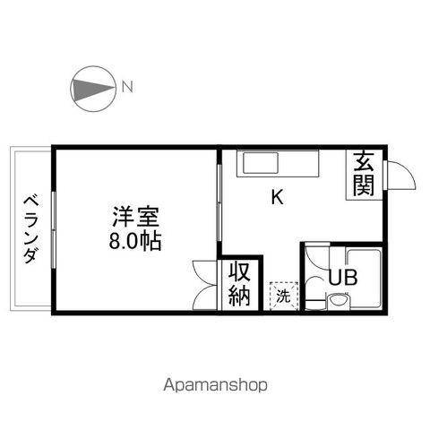 ジョニーズクラブ四ツ谷(1K/2階)の間取り写真