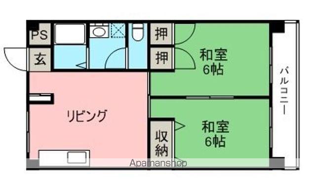 啓ビル(2LDK/2階)の間取り写真