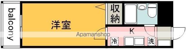 メゾンモンフレール(1K/3階)の間取り写真