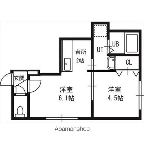 WISTERIA-S(1DK/2階)の間取り写真