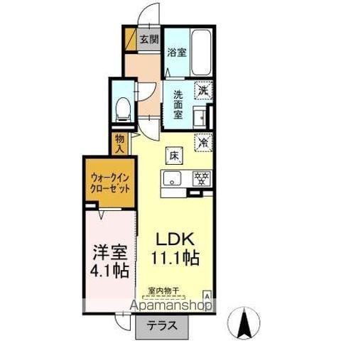ヴァンベール(1LDK/1階)の間取り写真