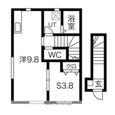 MONCIEL(ワンルーム/2階)の間取り写真
