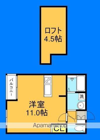 福岡市空港線 室見駅 徒歩8分 2階建 築12年(ワンルーム/2階)の間取り写真