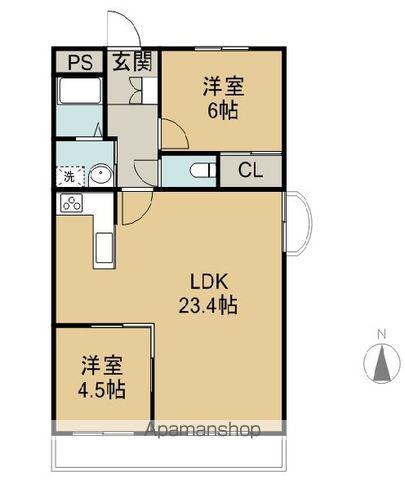 ピボットマンション池下(2LDK/6階)の間取り写真