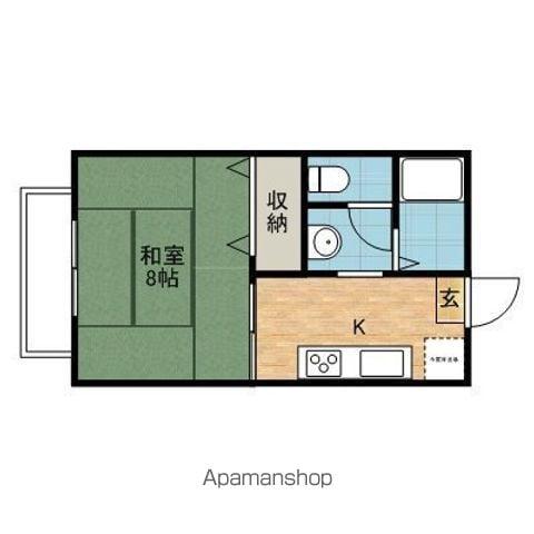 グラシアス・メール(1K/2階)の間取り写真