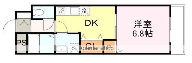 サン・オアシス(1DK/1階)の間取り写真