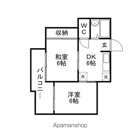 エクセル大橋(2DK/4階)の間取り写真