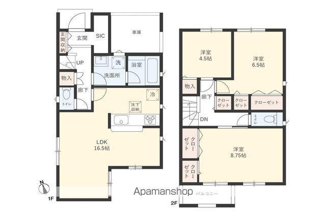 東葉高速鉄道 東葉勝田台駅 バス乗車時間:15分 こてはし団地入口バス停で下車 徒歩3分 2階建 築1年(3LDK)の間取り写真