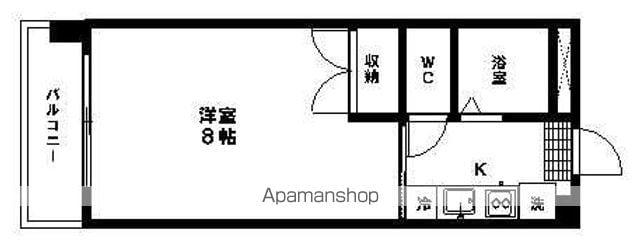 白い天守閣(1K/1階)の間取り写真