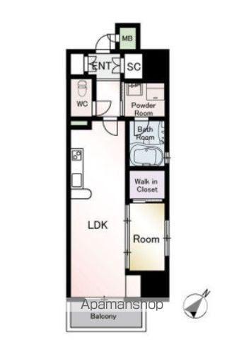 サニークレスト山王公園(1LDK/11階)の間取り写真