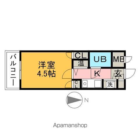 FAN六本松(1K/6階)の間取り写真