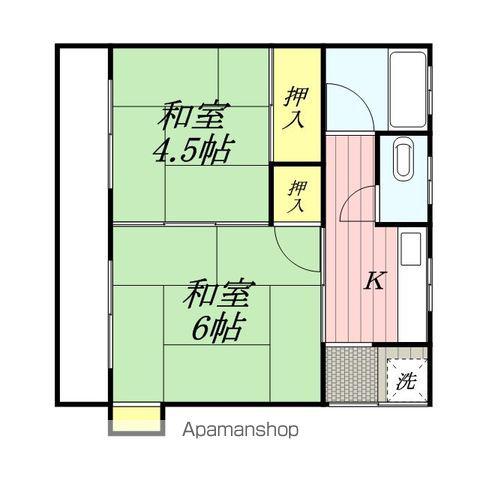 花畑アパート(2K/1階)の間取り写真
