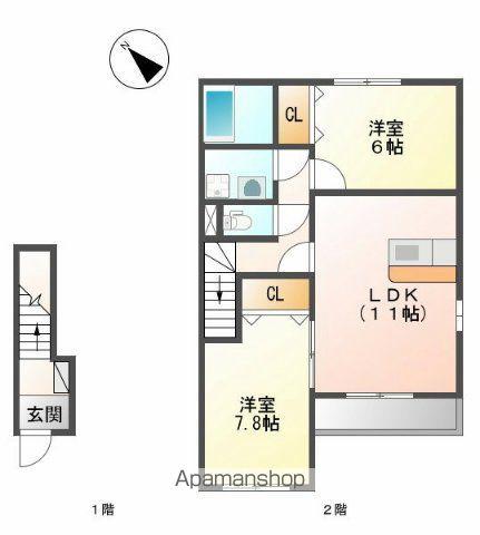 メルローズ(2LDK/2階)の間取り写真