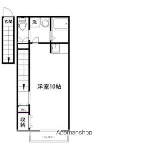 アリュール八本松(ワンルーム/2階)の間取り写真