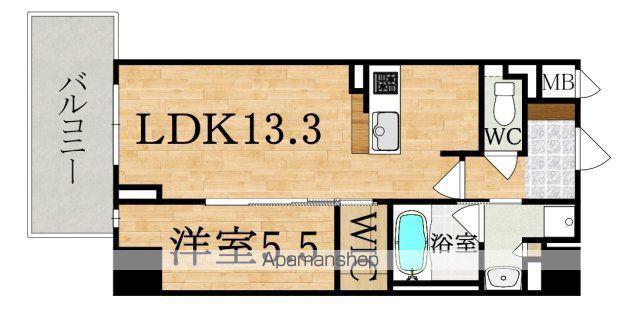 エレガント西大寺(1LDK/4階)の間取り写真