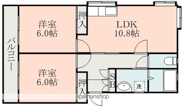 NEWクローバーハイツ(2LDK/1階)の間取り写真