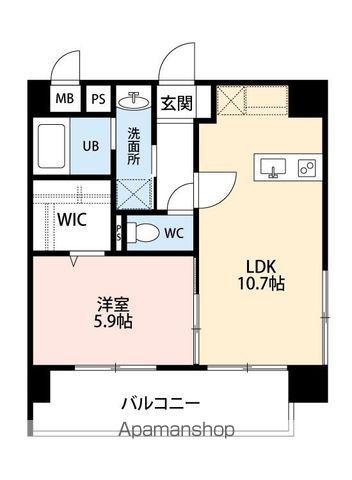 免疫ビルEXCIAⅡ(1LDK/2階)の間取り写真
