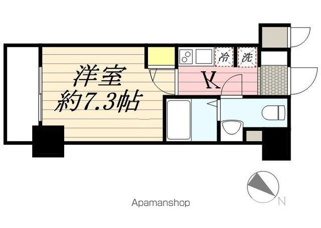 ライジングプレイス桜木町二番館(1K/8階)の間取り写真
