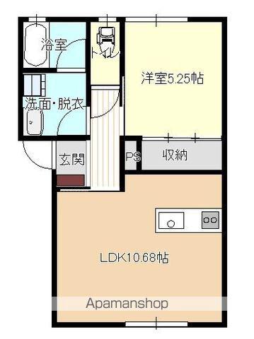 プリムラB(1LDK/1階)の間取り写真