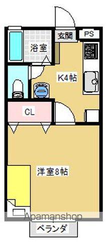 ミルキーハウスB棟(1K/2階)の間取り写真