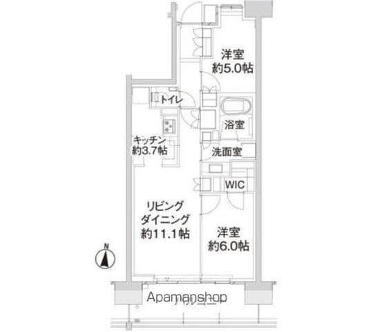 パークホームズ亀有ガーデンズコート(2LDK/2階)の間取り写真