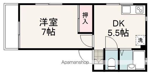 コーポダイ(1DK/1階)の間取り写真