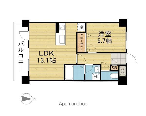 アージョスパジオ弐番館(1LDK/6階)の間取り写真