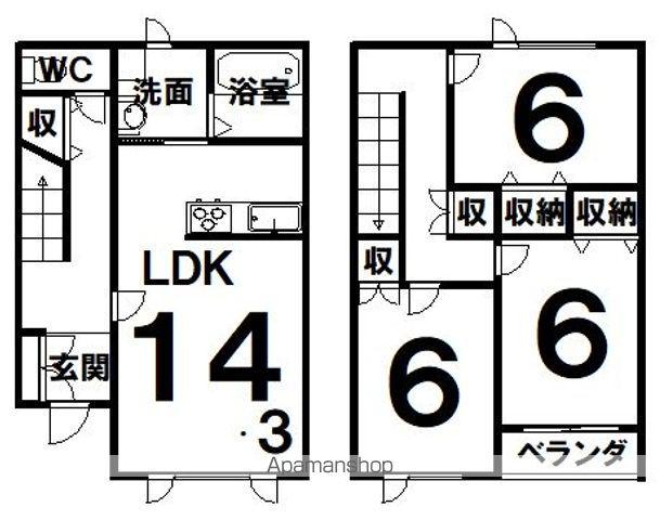 北海道帯広市 2階建 築12年(3LDK)の間取り写真
