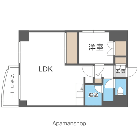 ヴィビひばりが丘(1LDK/1階)の間取り写真