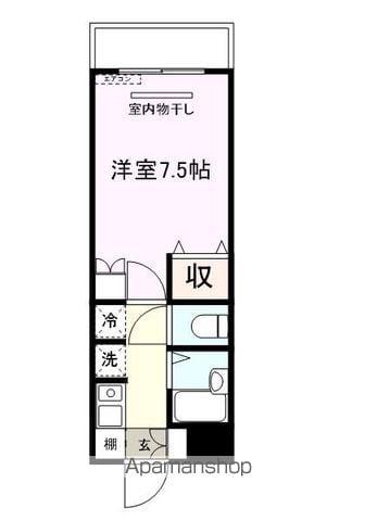 ビブレマンション宇部(1K/3階)の間取り写真