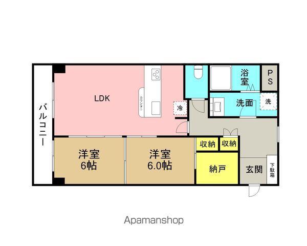 フロンティアビル(2LDK/2階)の間取り写真