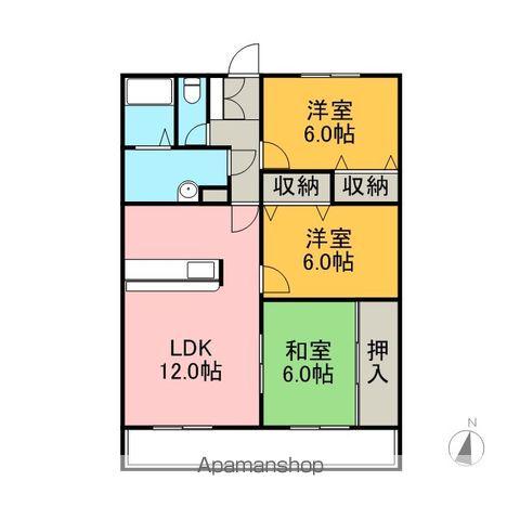ユートピアタウン南館(3LDK/3階)の間取り写真