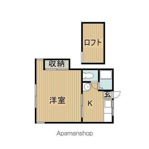 サンオール矢岳(1K/2階)の間取り写真