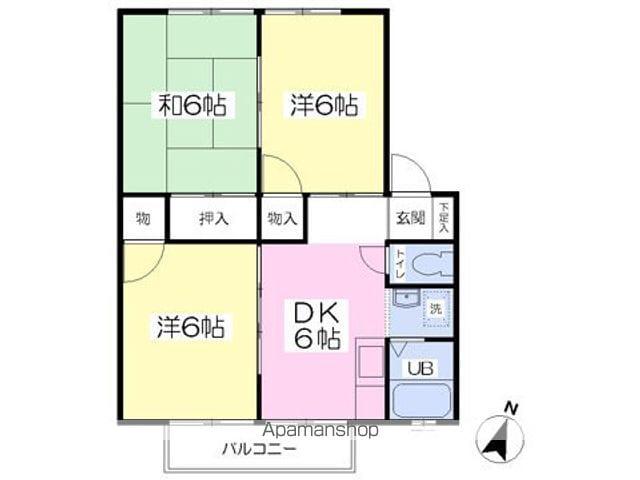 パークウェイホームズA(3DK/2階)の間取り写真