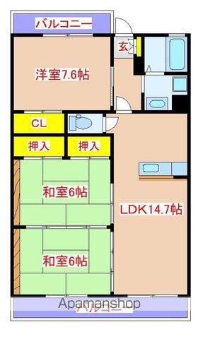 レジデンス末廣(3LDK/4階)の間取り写真