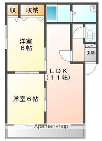 コートヴィレッジ(2LDK/2階)の間取り写真
